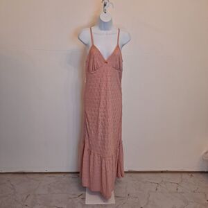 No Boundaries Women's Triangle Maxi Dress with Lace Trim Size M(8-10) Dusty Rose